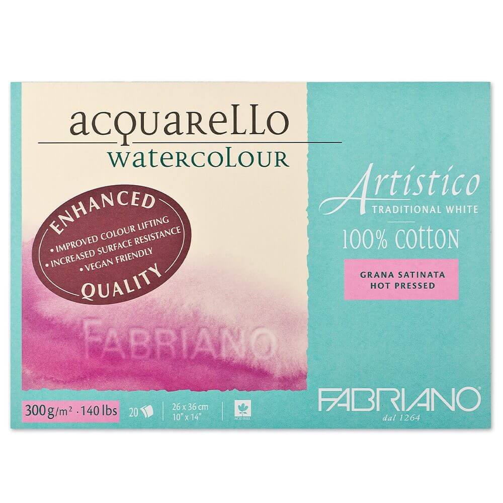 Bloco de Papel Para Aquarela Acquarello Fabriano Vegan GS 300g/m² 26x36cm